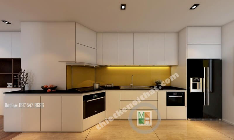 Trang trí nội thất phòng bếp chung cư phong cách hiện đại Thiết kế phòng bếp hiện đại, tiện nghi