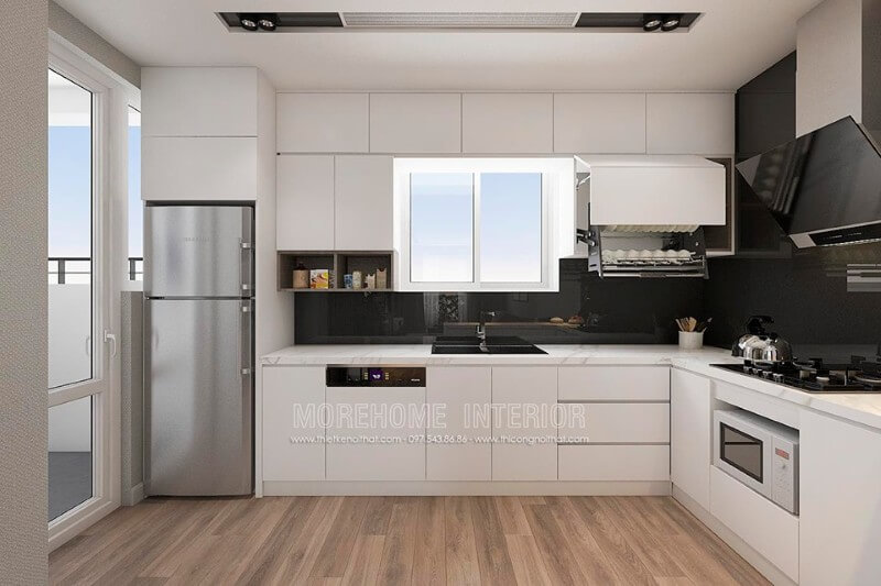 Trang trí phòng bếp chung cư ấn tượng