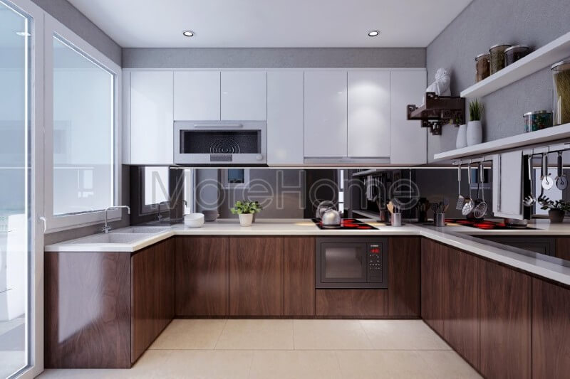 Trang trí phòng bếp chung cư ấn tượng
