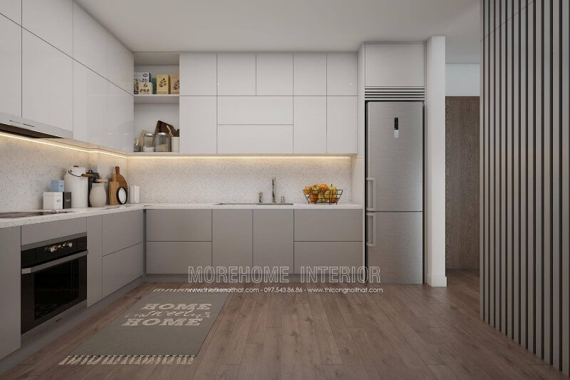 Trang trí nội thất phòng bếp đơn giản, đáp ứng công năng Thiết kế nội thất bếp hiện đại
